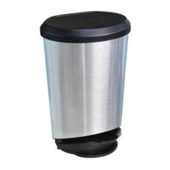 LIXEIRA COM PEDAL PLASTICO LABEL INOX – 10 LITROS