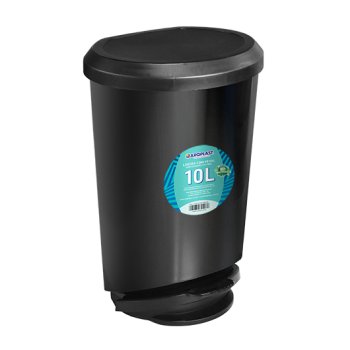 LIXEIRA COM PEDAL PRETA – 10 LITROS