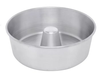 Forma Assadeira de Bolo com tubo 26cm alta aluminio polido